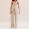 Graceful Tube Top Suit Fashion Button Sleeveless Top And Straight Pants Women's Trousers Set – Image 5