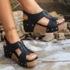 Summer Zipper Wedges Sandals Women's Lightweight Height Increasing Shoes Fashion Casual Sandals – Image 10