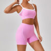 Outdoor Sports Yoga Suits Women's Spaghetti Strap Contrast Color Fitness Set Outfits – Image 10
