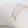 Aimgal Fine Jewelry S925 Sterling Silver White Opal Necklace Clavicular Chain Simple Four-claw Inlay – Image 6