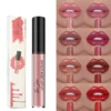 Nude Shiny Liquid Lip Glaze Matte Glitter Shimmer Moisturizing Lip Gloss Long-lasting Lipstick – Image 3