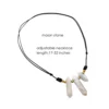 Natural Amazonite Moonstone Amethyst Pencil Shape Point 3 Stones Pendant Necklace Adjustable Rope Leather Chain for Men Women – Image 3
