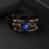 Zodiac Sign Genuine Leather Bracelet Aries Taurus Gemini Cancer Leo Virgo Libra Scorpio Sagittarius Capricorn Aquarius Bracelet – Image 3
