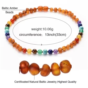 Hot Selling Fashion Jewelry Adornment Natural Gemstone Beads Chain Frosted Colorful Baltic Amber Beaded Necklace