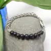 Stainless Steel Chain and Charms 8mm Natural Malachite Stone Beads Bracelet – Image 4