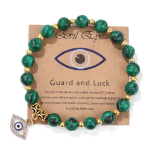 Classic 8mm Malachite Gemstone Stretch Bracelet for Women Men Charm Healing Crystal Bracelets Jewelry