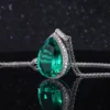 Starsgem Pear Cut Emerald Gemstone Chain 18k Gold Necklace Designs – Image 3