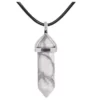 Hexagonal Chakra Crystal Bullet Shape Gemgemstone Pendant Necklaces Pointed Quartz Stone Chain Necklaces – Image 4