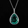 Starsgem Pear Cut Emerald Gemstone Chain 18k Gold Necklace Designs – Image 6
