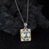 Aimgal Fine Jewelry Natural Garnet Yellowstone Topaz S925 Silver Plated 18K Gold Pendent Chain Necklace Engagement Anniversary – Image 4