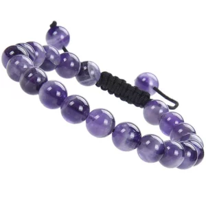 Natural Stone Healing Crystal Beads  Adjustable Macrame Beaded Luxury Friendship Bracelets 8mm for Women Men Gift