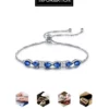 UMCHO 925 Sterling Silver Nano Sapphire Gemstone Chain Bracelet Trendy Geometric Jewelry Women Rhodium Engagement Anniversary – Image 4