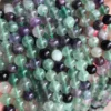 Natural Fluorite Gemstone Smooth Round Loose Beads for DIY Jewelry Making Crystal Energy Stone Healing Power – Image 3