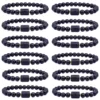 Duoying Natural Stone Bead Bracelet 12 Zodiac Astrology Black Agate Elastic Bracelet – Image 2