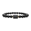 Duoying Natural Stone Bead Bracelet 12 Zodiac Astrology Black Agate Elastic Bracelet – Image 6