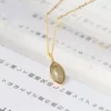 Women Accessories Minimalist 925 Silver Natural Gem Stone African Labradorite Necklaces NI103 – Image 3