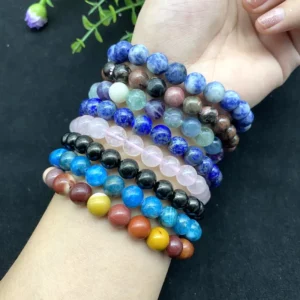 Natural Crystal Gemstone Quartz Jade Bracelet Beads Customized Size for Decoration Gift
