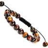 Natural Stone Healing Crystal Beads  Adjustable Macrame Beaded Luxury Friendship Bracelets 8mm for Women Men Gift – Image 5