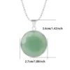 Natural Gemstone Circular Pendant Necklace Faceted Crystal Charms Women/Men Tiger Eye Rose Quartz Obsidian Pearl Chain Jewelry – Image 2