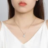 4.5 Carat square Solitaire Natural Sky Blue Topaz Stone Pendant 925 Sterling Silver Charms Chain Necklace for Women – Image 3