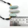 Natural Amazonite Moonstone Amethyst Pencil Shape Point 3 Stones Pendant Necklace Adjustable Rope Leather Chain for Men Women – Image 2
