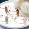 New Arrival Handmade Wire Wrap Gemstone Bangle Natural Amethyst Hexagon Quartz Hexagonal Crystal Gold Bracelet for Women Jewelry – Image 6