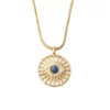 PEISHANG Fashion Jewelry Natural Lapis Lazuli Fan Pendant Brass 18K Gold Plated Gemstone Blue Lazurite Bead Coin Necklaces – Image 6