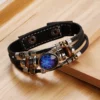 Zodiac Sign Genuine Leather Bracelet Aries Taurus Gemini Cancer Leo Virgo Libra Scorpio Sagittarius Capricorn Aquarius Bracelet – Image 2