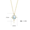 KN1710 Silver Jewelry Trend Simple North Star Clavicle Chain 925 Sterling Silver Gemstone Sky Blue Topaz Pendant Necklace – Image 3