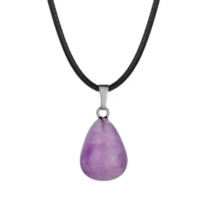 Natural Stone Crystal Pendant Agate Water Drop Necklace Explosive Creative Sweater Chain Pendant