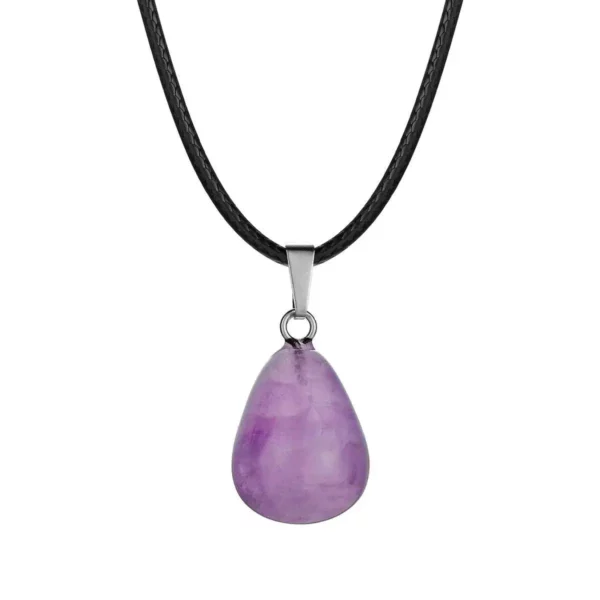 Natural Stone Crystal Pendant Agate Water Drop Necklace Explosive Creative Sweater Chain Pendant