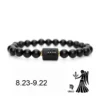 Duoying Natural Stone Bead Bracelet 12 Zodiac Astrology Black Agate Elastic Bracelet – Image 4