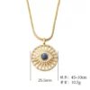 PEISHANG Fashion Jewelry Natural Lapis Lazuli Fan Pendant Brass 18K Gold Plated Gemstone Blue Lazurite Bead Coin Necklaces – Image 5