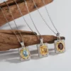 Aimgal Fine Jewelry Natural Garnet Yellowstone Topaz S925 Silver Plated 18K Gold Pendent Chain Necklace Engagement Anniversary – Image 6