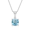 4.5 Carat square Solitaire Natural Sky Blue Topaz Stone Pendant 925 Sterling Silver Charms Chain Necklace for Women – Image 5