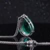Starsgem Pear Cut Emerald Gemstone Chain 18k Gold Necklace Designs – Image 4