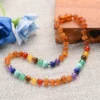 Hot Selling Fashion Jewelry Adornment Natural Gemstone Beads Chain Frosted Colorful Baltic Amber Beaded Necklace – Image 3