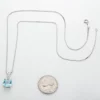 4.5 Carat square Solitaire Natural Sky Blue Topaz Stone Pendant 925 Sterling Silver Charms Chain Necklace for Women – Image 2