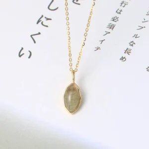 Women Accessories Minimalist 925 Silver Natural Gem Stone African Labradorite Necklaces NI103