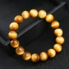 12mm Diameter Gold Precious Stones Tiger Eye Bracelet 10mm Natural Nice Golden Tiger Eye Gemstone Beads Stretch Bracelets – Image 3