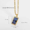 Wholesale 18K Gold Plated Stainless Steel Rectangle Abalone Malachite Onyx Turquoise Shell Pendant Necklace YF2279 – Image 5