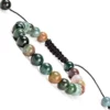 Natural Stone Healing Crystal Beads  Adjustable Macrame Beaded Luxury Friendship Bracelets 8mm for Women Men Gift – Image 2