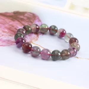 Wholesale Natural Rainbow Fluorite Bracelet Healing Crystal Beaded Jewelry Feng Shui