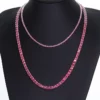 Wholesale Price Sapphire Tennis Chain S925 Silver with Red Corundum Ruby Stone Tennis Chain – Image 5
