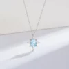 KN1710 Silver Jewelry Trend Simple North Star Clavicle Chain 925 Sterling Silver Gemstone Sky Blue Topaz Pendant Necklace – Image 4