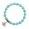 Round Beaded Elastic Bracelets 8mm Turquoise Gemstone Beads Bracelets With Cool Eye Pendant for Unisex Stretch Bracelets Jewelry – Image 6