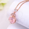 Pink Gemstone Jewelry Making Factory Natural Quartz Stone Directly Supplies Crystal Rose Gold Pendant Without Chain – Image 4