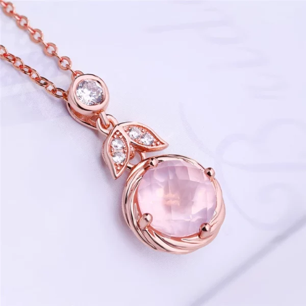 Pink Gemstone Jewelry Making Factory Natural Quartz Stone Directly Supplies Crystal Rose Gold Pendant Without Chain