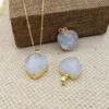 Wholesale High Quality Trendy Natural Druzy Opal Heart Necklace Romantic 18 Inch Chain Fine White Drusy Crystal Love Necklaces – Image 6