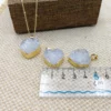 Wholesale High Quality Trendy Natural Druzy Opal Heart Necklace Romantic 18 Inch Chain Fine White Drusy Crystal Love Necklaces – Image 2